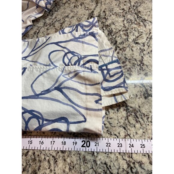 Sigrid Olsen Abstract Floral Jacket Blue White Sz 12 Y2K Preppy Chic Retro - Picture 7 of 9